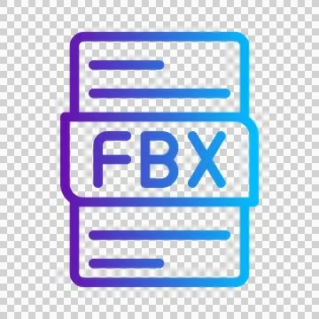 Fbx file type document gradient icon design イラスト素材