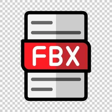 Fbx file type flat icons. document files format graphic design outline icon Stock Illustration