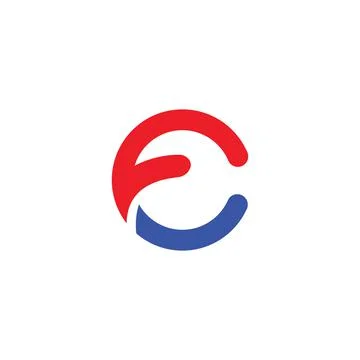 Fc and cf letter logo design template Illustrazione stock