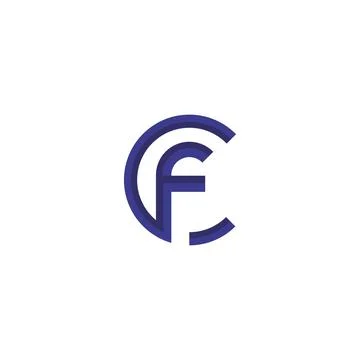 Fc and cf letter logo design template Stock Illustration