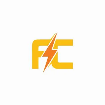 Fc and cf letter logo design template Illustrazione stock
