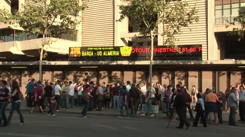 FC Barcelona stadium ticketing Stock Footage