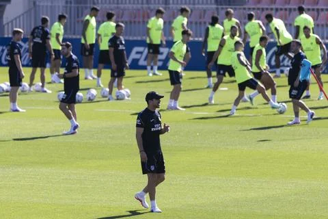 FC Barcelona training session ahead of La Liga match, Majadahonda Madrid, Spain  Stock Photos