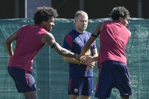 FC Barcelona training session ahead of La Liga match, Sant Joan Despi Barcelona, Stock Photos