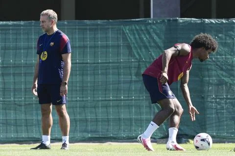 FC Barcelona training session ahead of La Liga match, Sant Joan Despi Barcelona, Stock Photos