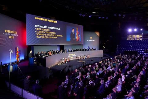 FC Barcelona's Commitment Assembly, Spain - 20 Oct 2018 Stock Photos