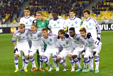 Fc dynamo kyiv team pose for a group photo Stock Photos