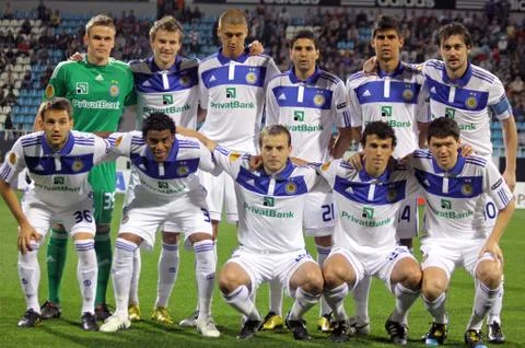 FC Dynamo Kyiv team pose for a group photo Stock Photos