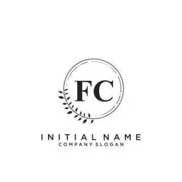 FC Initial handwriting logo design Stock Illustration
