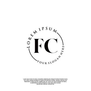 FC Initial handwriting logo design Stock Illustration