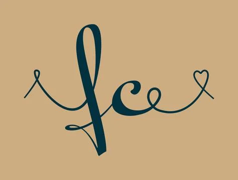 FC initial wedding monogram calligraphy vector illustration. Hand drawn let.. Stock Illustration