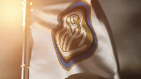 FC Inter. Movement. Realistic flag waving Stock Illustration