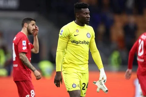 Fc Internazionale - Ac Monza Andre Onana of Fc Internazionale looks deject... Foto stock