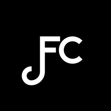 FC letter logo design on black background. FC creative initials letter logo.. Illustrazione stock