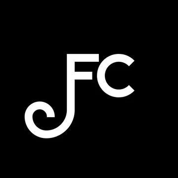 FC letter logo design on black background. FC creative initials letter logo.. Illustrazione stock