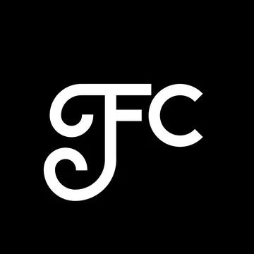 FC letter logo design on black background. FC creative initials letter logo.. Illustrazione stock