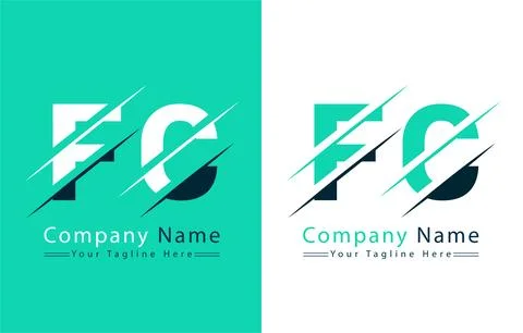 FC Letter Logo Design Template. Vector Logo Illustration Illustrazione stock