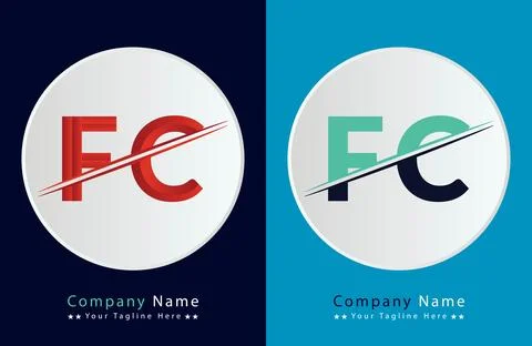FC Letter Logo Template Illustration Design. Stock Illustration