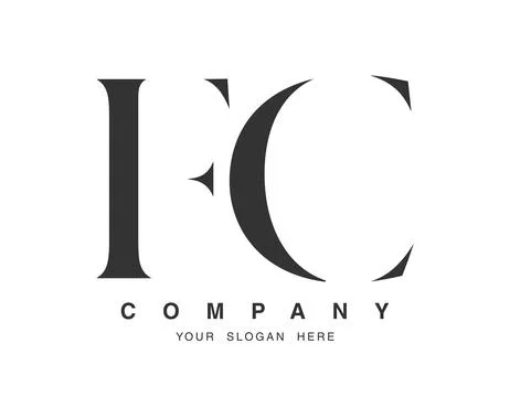 FC logo design. Initial letter f and c serif font style. Creative classic c.. Illustrazione stock