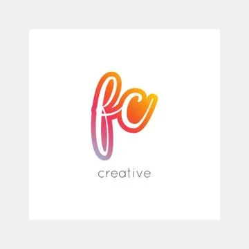 FC logo, vector. Useful as branding, app icon, alphabet combination, clip-art 库存插图
