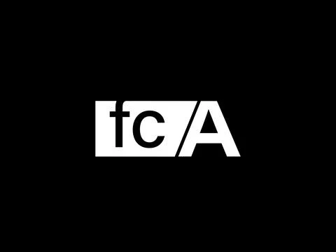 FCA Logo and Graphics design vector art, Icons isolated on black background Illustrazione stock