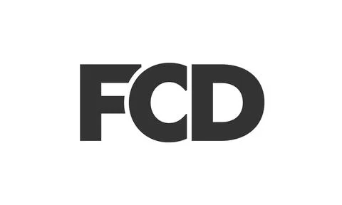 FCD logo design template with strong and modern bold text. Initial based ve.. Illustrazione stock