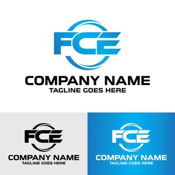 FCE 3 letter Initial Modern Typography Logo Design Template Stock Illustration