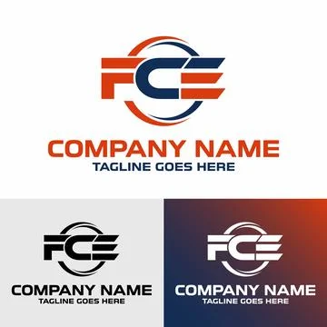 FCE 3 letter Initial Modern Typography Logo Template Stock Illustration