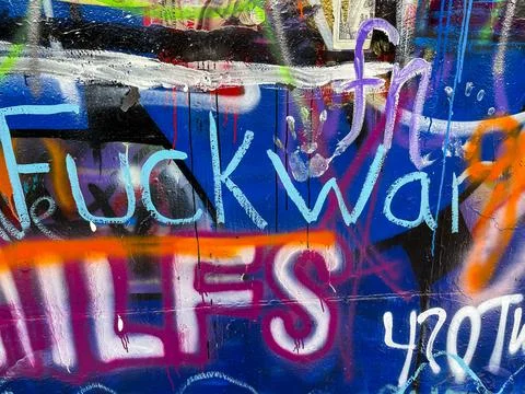 "F*ck War" graffiti Stock Photos