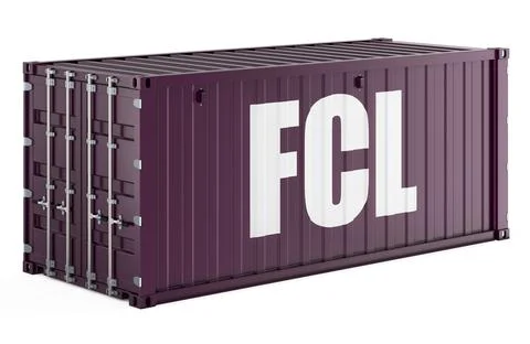 FCL shipping container. 3D rendering Stock Illustration