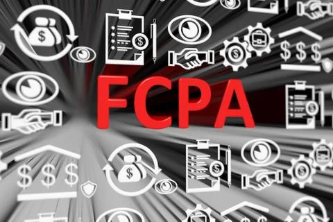 FCPA concept blurred background 3d render illustration Stock Illustration