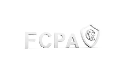 FCPA concept white background 3d render illustration Stock Illustration