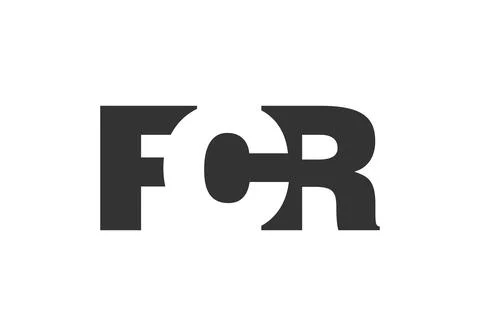 FCR bold and unique editable font logo for tech startups, consulting, corpo.. Stock Illustration