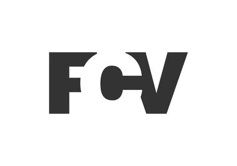 FCV logo design. Initial letter F C V bold font style for tech startups, co.. Stock Illustration