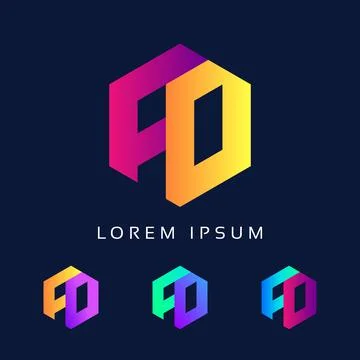 FD abstract letter vector logo Design template Initial Business, and Finance Stock Illustration