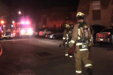 FD Approaching Fire Video stock 785909