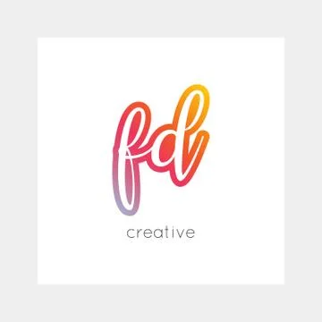 FD logo, vector. Useful as branding, app icon, alphabet combination, clip-art 库存插图