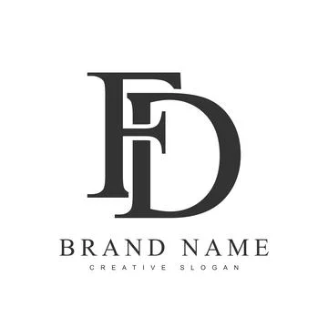 FD trendy logotype template. Initial letter f and d classic font style. Cre.. Stock Illustration