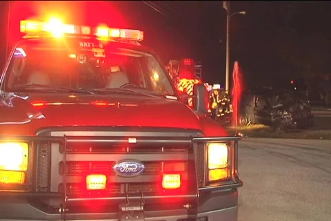 FD truck broken hydrant Video stock 822429