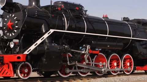 FD20. Old soviet train moving Video stock 47061453