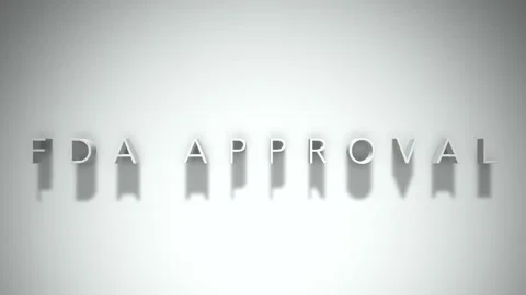 Fda approval 3D title animation white text on a white background Stock Footage 299421383