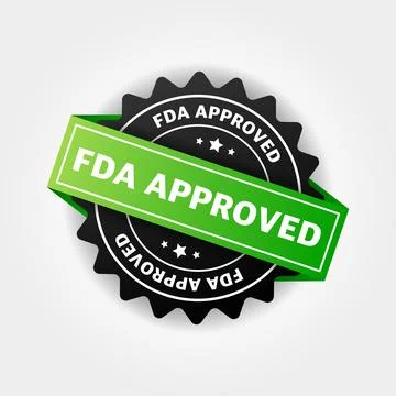 FDA approved banner design over a white background. 库存插图