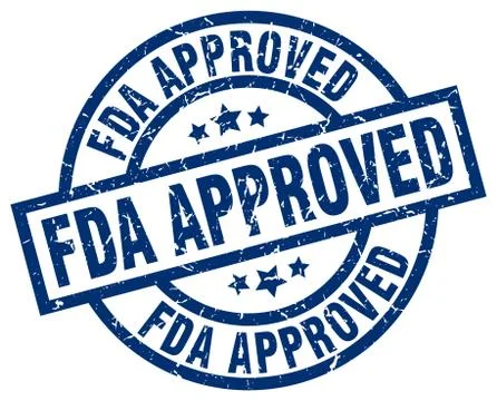 Fda approved blue round grunge stamp Stock Illustration
