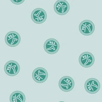 Fda approved glyph vector seamless pattern Stock Illustration