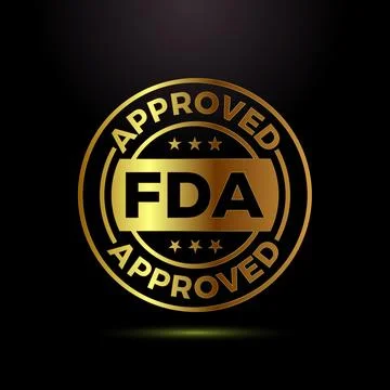 FDA approved icon design Illustration, Food and Drug administration badge l.. Stock Illustration