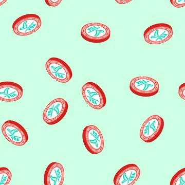 Fda approved isometric icon seamless pattern Stock Illustration