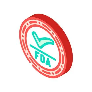 Fda approved isometric icon vector illustration Stock Illustration