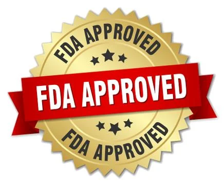 Fda approved round isolated gold badge Stock Illustration