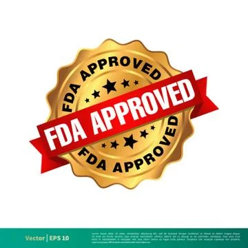 FDA Approved Seal Badge Vector Template Stock Illustration