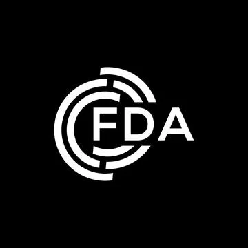 FDA letter logo design on black background. FDA creative initials letter logo Stock Illustration